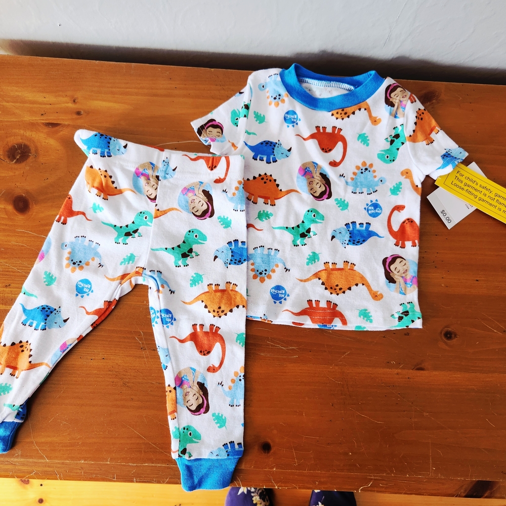 NWT Ms. Rachel 12m Colorful Dinosaur Pajama Set